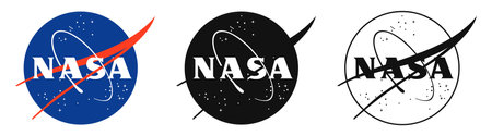 NASA set. National Aeronautics and Space Administration. Vector. VINNITSA, UKRAINE - MAY 10, 2022のeditorial素材