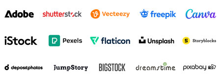 Photostock . Adobe Stock, Shutterstock, Vecteezy, Freepik, Canva, etc. top photobanks. big set. VINNITSA, UKRAINE - MAY 6, 2022のeditorial素材