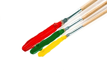 Multi-colored dabs paintの写真素材