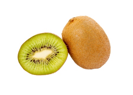 The kiwi on the white isolated backgraundの写真素材