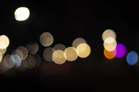 Abstract image of bokeh lights in the cityの写真素材