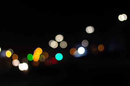 Abstract image of bokeh lights in the cityの写真素材
