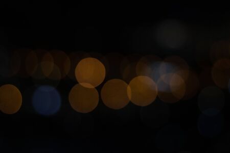 Blue and Orange Night City Lights. Wide Bokeh at night backgroundの写真素材