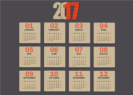 Calendar 2017のイラスト素材