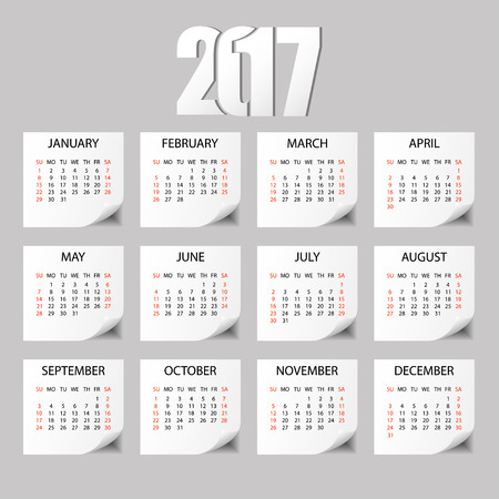 Calendar 2017のイラスト素材