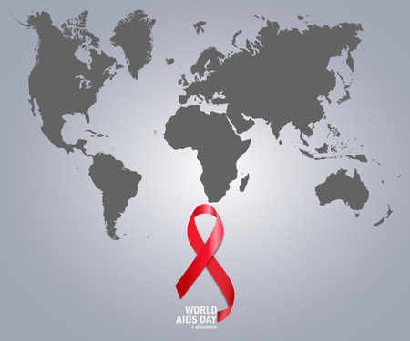 The World Aids Day on mapのイラスト素材