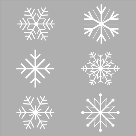 Snowflakes on the grey backgroundのイラスト素材