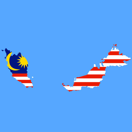 Territory of Malaysia on a blue backgroundのイラスト素材