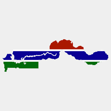 Territory and flag of Gambiaのイラスト素材