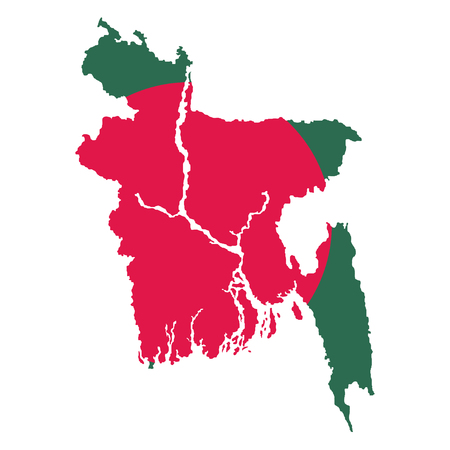 Territory and flag of Bangladeshのイラスト素材