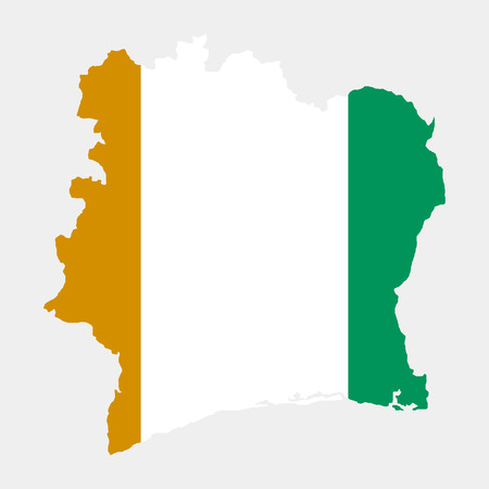 Territory and flag of Cote DIvoireのイラスト素材