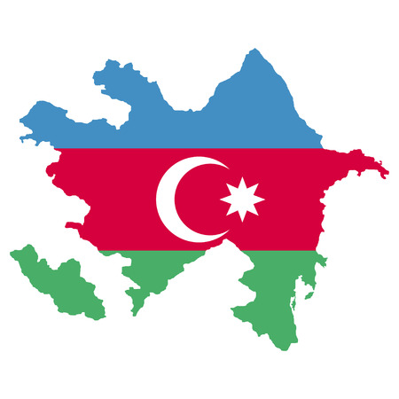 Territory and flag of Azerbaijanのイラスト素材
