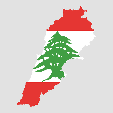 Territory and flag of Lebanonのイラスト素材