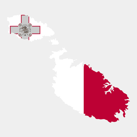 Territory and flag of Maltaのイラスト素材