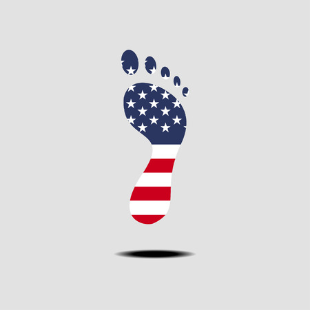 Footprint icon with USAのイラスト素材