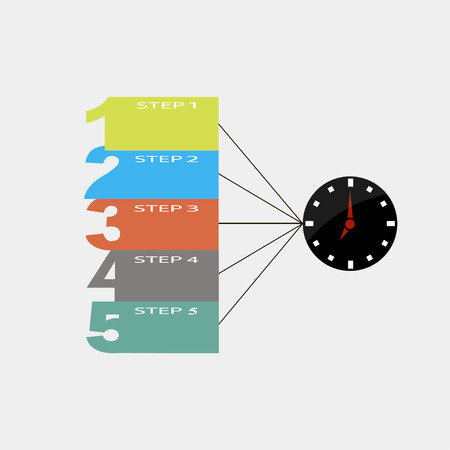 Infographics number options with clockのイラスト素材