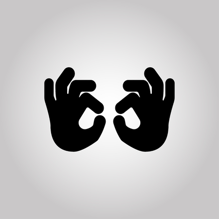 Hand icon - OK on the grey backgroundのイラスト素材