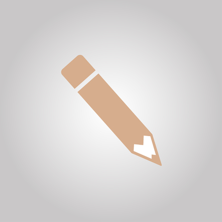 Pencil icon of brown colour on a grey backgroundのイラスト素材
