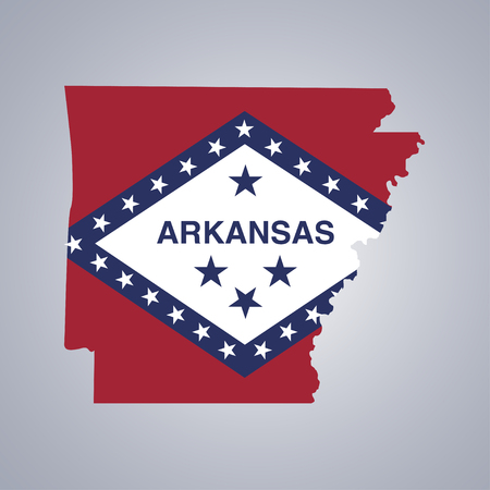 Territory and flag of Arizona on grey backgroundのイラスト素材