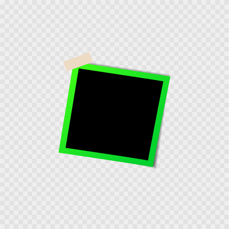 Photo frame with transparent pin on the grey backgroundのイラスト素材