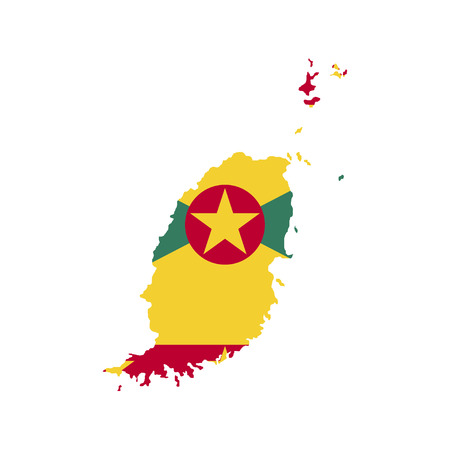 Territory and flag of Grenadaのイラスト素材