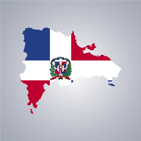 Territory and flag of Dominican Republicのイラスト素材