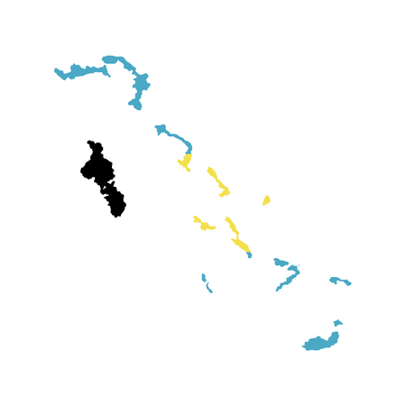 Territory and flag of Bahama Islands, Bahamasのイラスト素材