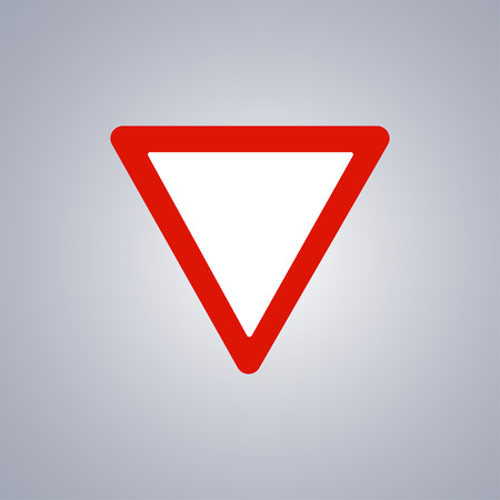 Warning road sign on grey background.のイラスト素材
