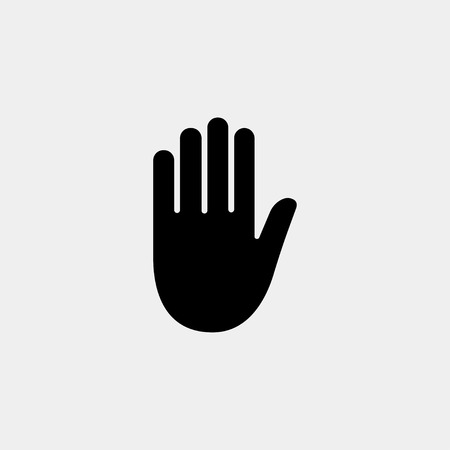 Hand icon on grey backgroundのイラスト素材