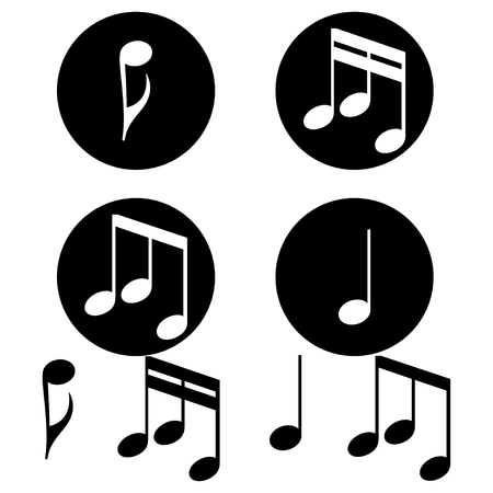 Set of music notes on a white background. Vector illustrationのイラスト素材