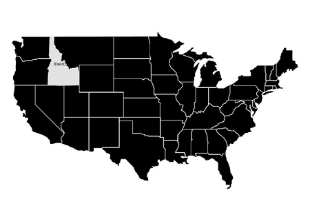 State Idaho on USA territory map. White background. Vector illustrationのイラスト素材