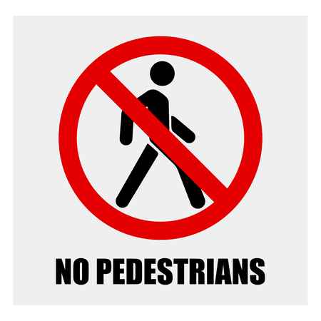 Ban sign of pedestrian crossing, pedestrian crosswalk ban signのイラスト素材