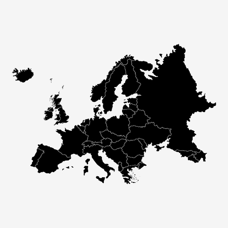 Territory of Europe on a grey backgroundのイラスト素材