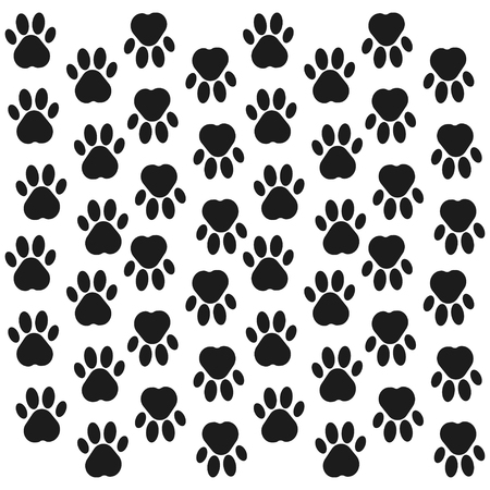 Paw print pattern.のイラスト素材