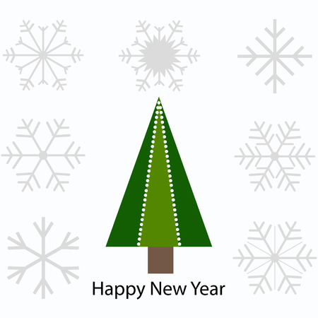 Merry Christmas and Happy New Year. White background. Vector illustrationのイラスト素材