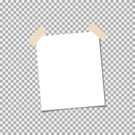 Clear list of paper with sticky tape on a grey backgroundのイラスト素材