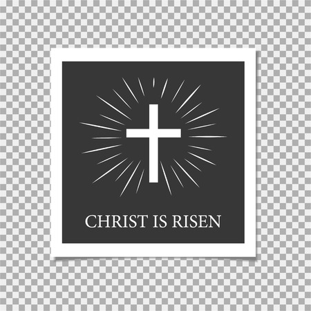Happy Easter. Christ is Risen. Cross. Vector illustrationのイラスト素材