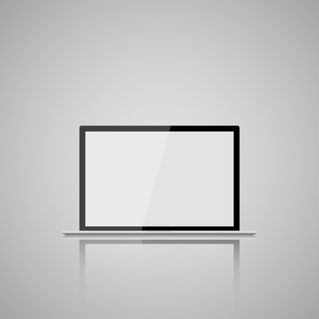 Modern blank of laptop, notebook on gray background. Electronics industry. Vector illustrationのイラスト素材