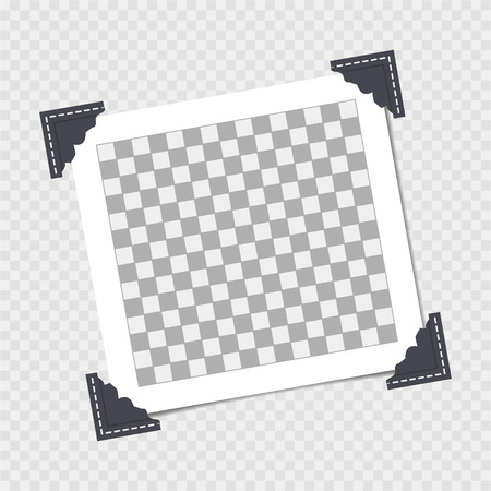 Photo frame with angle, corner on isolate background. Template, blank for your trendy photoのイラスト素材