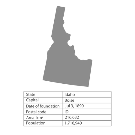 Idaho. States of America territory on white background. Separate state. Vector illustrationのイラスト素材