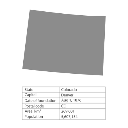 Colorado. States of America territory on white background. Separate state. Vector illustrationのイラスト素材