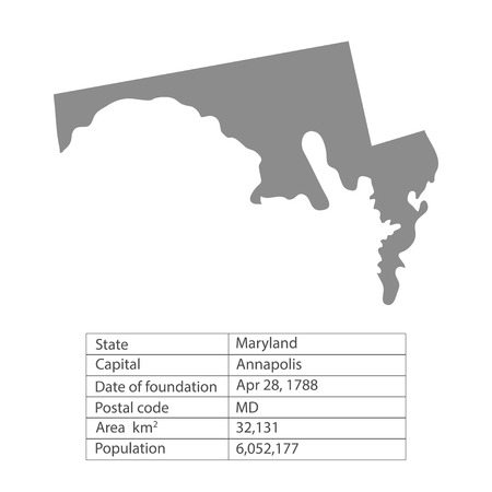 Maryland. States of America territory on white background. Separate state. Vector illustrationのイラスト素材
