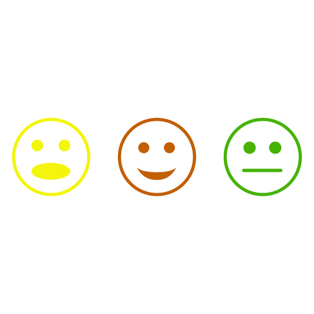 Collection of smiling symbols on white background. Emoticon. Vector illustrationのイラスト素材