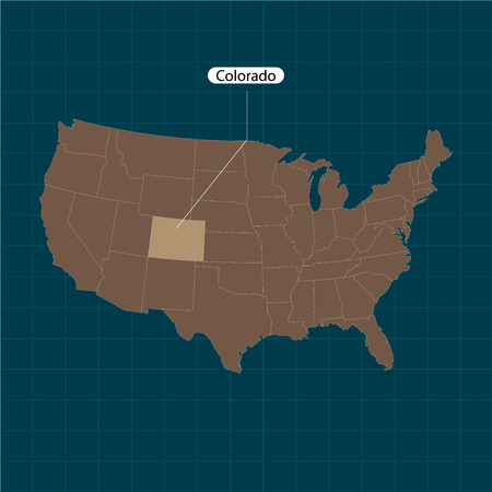 Colorado. States of America territory on dark background. Separate state. Vector illustrationのイラスト素材