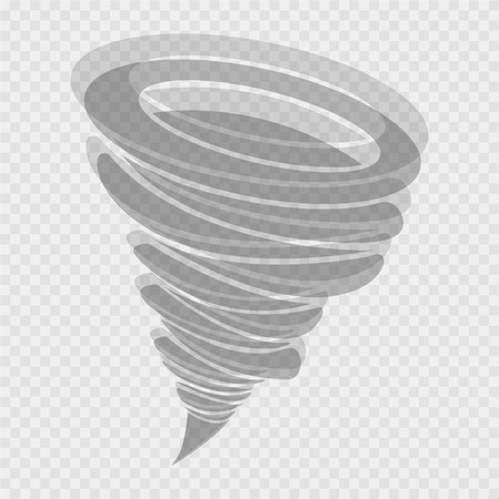Whirlwind sign. Tornado. Hurricane. Hurricane - storm. Gray background. Vector illustrationのイラスト素材