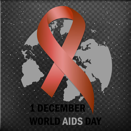 World Aids Day. Aids Awareness ribbon. The 1st December. Vector illustrationのイラスト素材