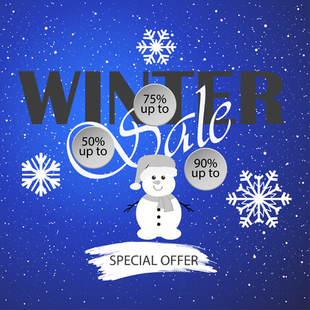 Winter sale. Merry Christmas and Happy New Year. 2019. Vector illustrationのイラスト素材