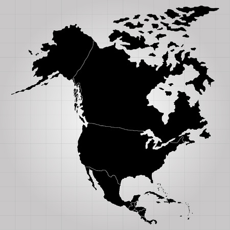 Territory of North America. Gray background. Vector illustrationのイラスト素材