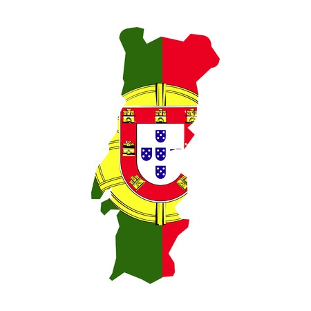 Territory of Portugal. Flag of Portugal. White background. Vector illustrationのイラスト素材