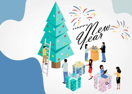 Merry Christmas and Happy New Year. 2020. Happy holidays. Vector illustration. EPS 10のイラスト素材